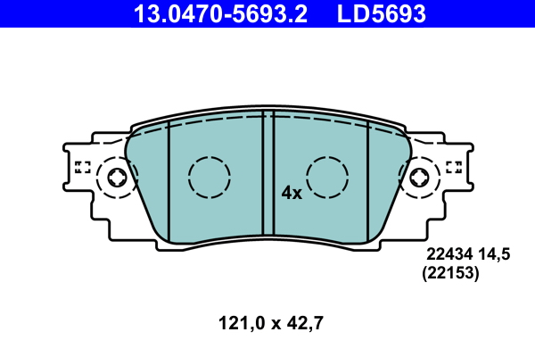 Комплект тормозных колодок, дисковый тормоз   13.0470-5693.2   ATE