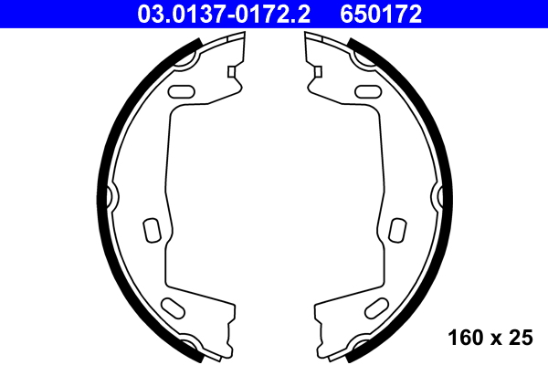 Комплект тормозных колодок, стояночная тормозная система   03.0137-0172.2   ATE