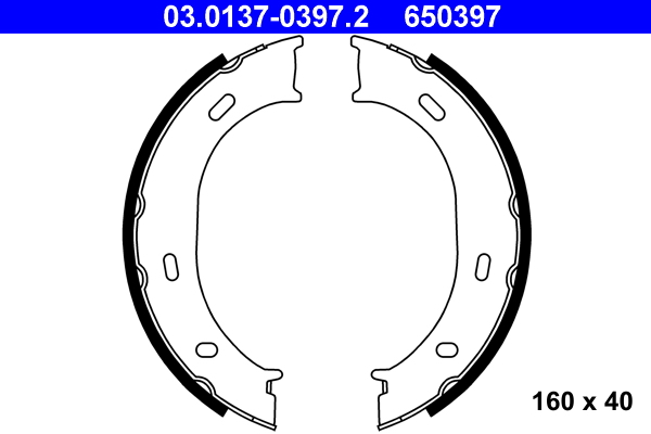 Комплект тормозных колодок, стояночная тормозная система   03.0137-0397.2   ATE