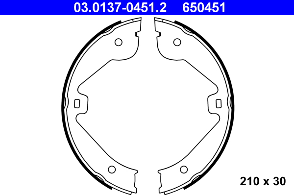 Комплект тормозных колодок, стояночная тормозная система   03.0137-0451.2   ATE