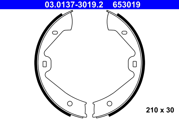 Комплект тормозных колодок, стояночная тормозная система   03.0137-3019.2   ATE