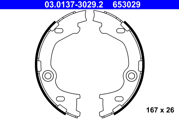 Комплект тормозных колодок, стояночная тормозная система   03.0137-3029.2   ATE