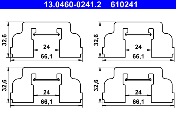 Комплектующие, колодки дискового тормоза   13.0460-0241.2   ATE