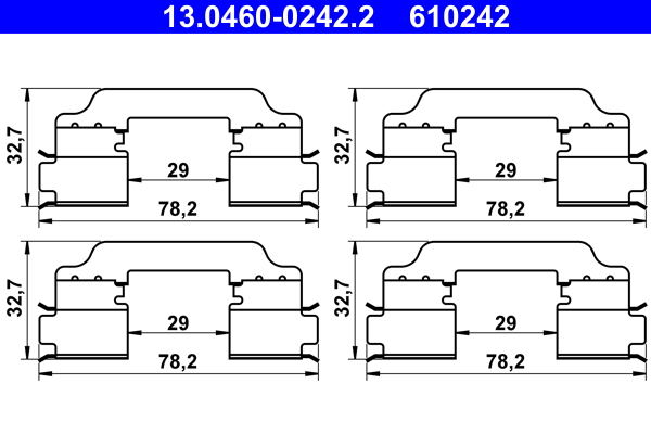 Комплектующие, колодки дискового тормоза   13.0460-0242.2   ATE