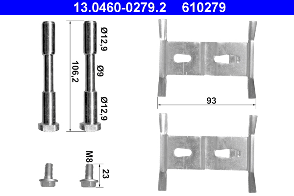 Комплектующие, колодки дискового тормоза   13.0460-0279.2   ATE