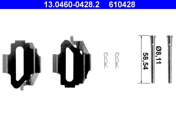 Комплектующие, колодки дискового тормоза   13.0460-0428.2   ATE