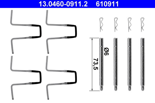 Комплектующие, колодки дискового тормоза   13.0460-0911.2   ATE