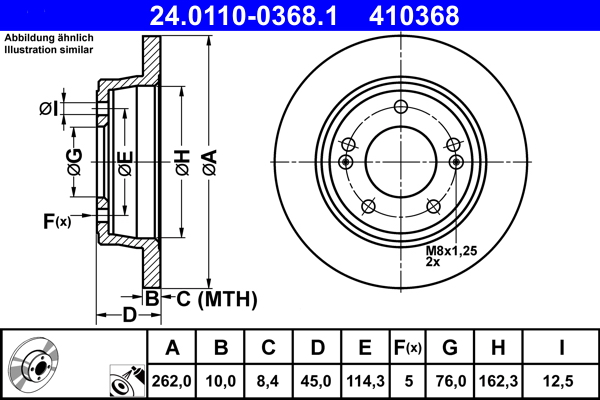 Тормозной диск   24.0110-0368.1   ATE