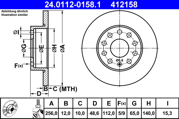 Тормозной диск   24.0112-0158.1   ATE