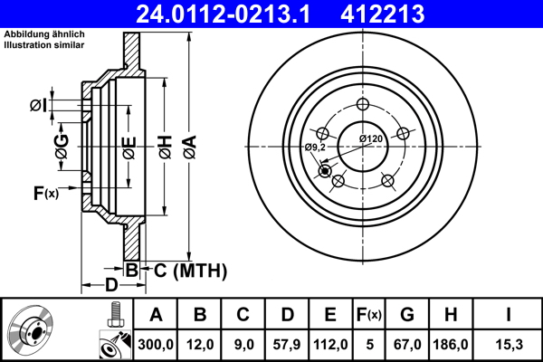 Гальмівний диск   24.0112-0213.1   ATE