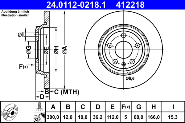 Тормозной диск   24.0112-0218.1   ATE