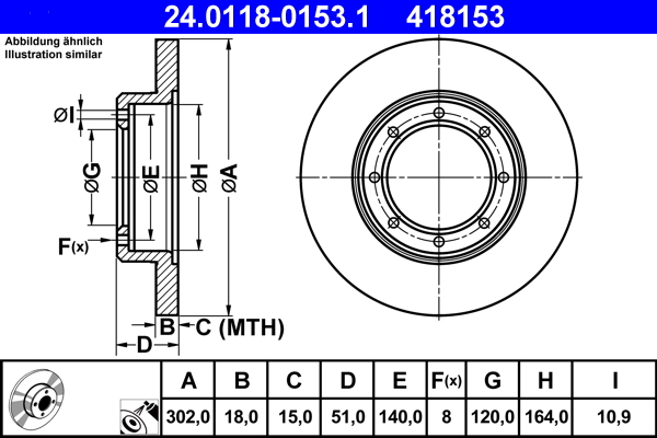Тормозной диск   24.0118-0153.1   ATE