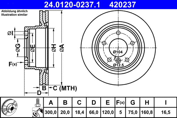 Тормозной диск   24.0120-0237.1   ATE
