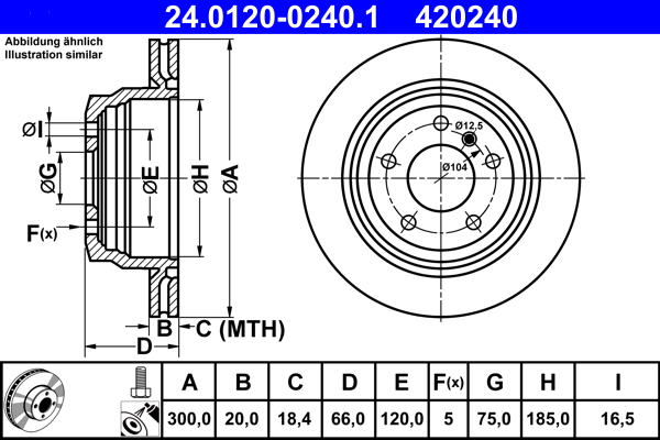 Тормозной диск   24.0120-0240.1   ATE