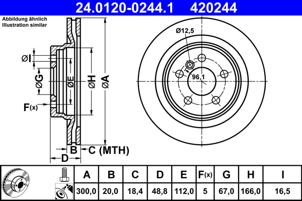 Тормозной диск   24.0120-0244.1   ATE