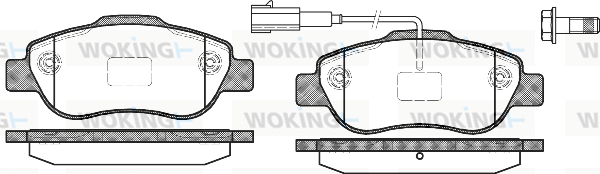 Комплект тормозных колодок, дисковый тормоз   P10003.11   WOKING