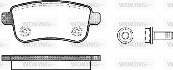 Комплект тормозных колодок, дисковый тормоз   P12873.00   WOKING