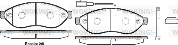 Комплект тормозных колодок, дисковый тормоз   P13373.01   WOKING