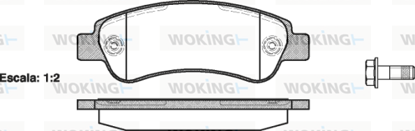 Комплект тормозных колодок, дисковый тормоз   P13383.00   WOKING