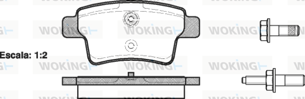Комплект тормозных колодок, дисковый тормоз   P13413.00   WOKING