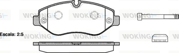 Комплект тормозных колодок, дисковый тормоз   P13453.00   WOKING