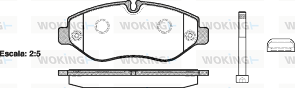 Комплект тормозных колодок, дисковый тормоз   P13453.10   WOKING
