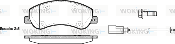 Комплект тормозных колодок, дисковый тормоз   P13503.02   WOKING