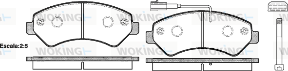 Комплект тормозных колодок, дисковый тормоз   P13753.01   WOKING