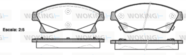 Комплект тормозных колодок, дисковый тормоз   P15313.12   WOKING