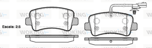Комплект тормозных колодок, дисковый тормоз   P15393.01   WOKING