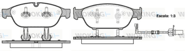 Комплект тормозных колодок, дисковый тормоз   P15413.02   WOKING