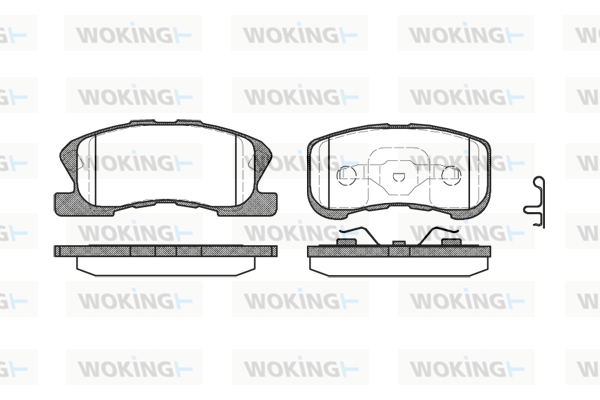 Комплект гальмівних накладок, дискове гальмо   P6203.02   WOKING