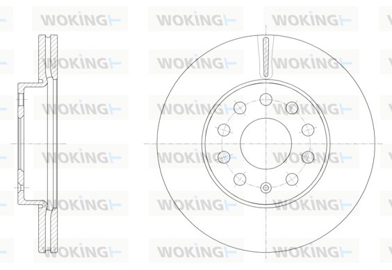 Тормозной диск   D61586.10   WOKING