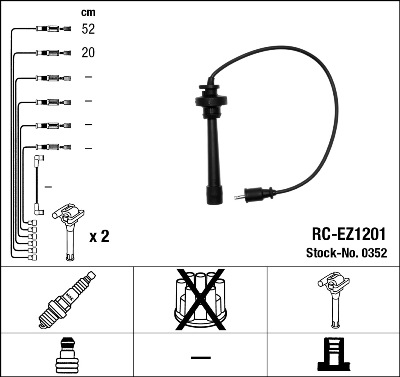 Комплект проводов зажигания   0352   NGK