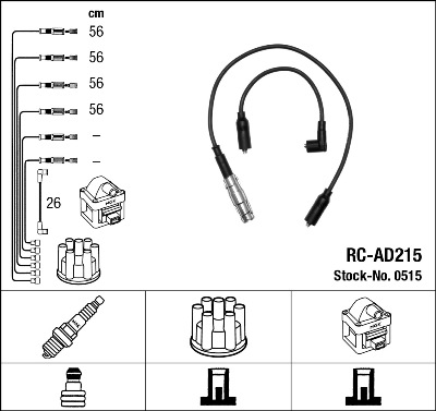 Комплект проводов зажигания   0515   NGK