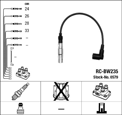 Комплект проводов зажигания   0579   NGK