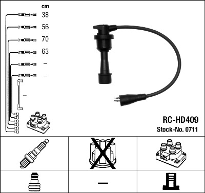 Комплект проводов зажигания   0711   NGK
