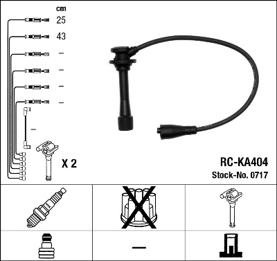 Комплект проводов зажигания   0717   NGK