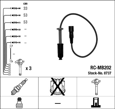 Комплект проводов зажигания   0737   NGK