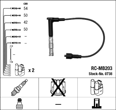 Комплект проводов зажигания   0738   NGK