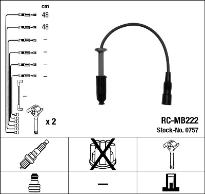 Комплект проводов зажигания   0757   NGK