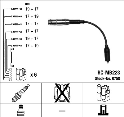 Комплект проводов зажигания   0758   NGK