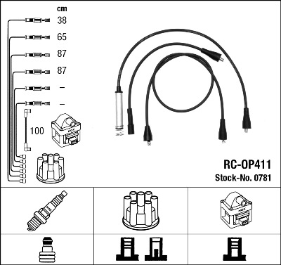 Комплект проводов зажигания   0781   NGK