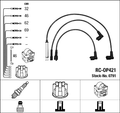 Комплект проводов зажигания   0791   NGK