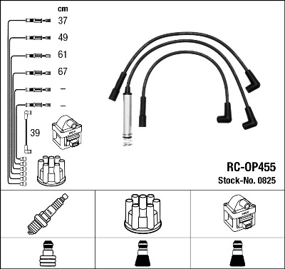 Комплект проводов зажигания   0825   NGK