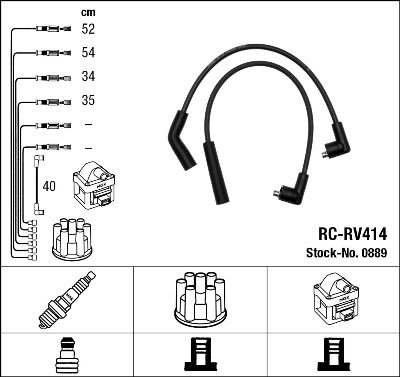 Комплект проводов зажигания   0889   NGK