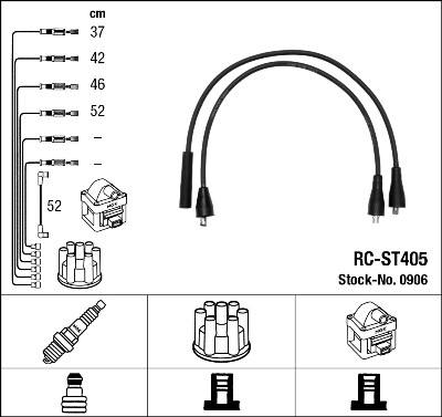 Комплект проводов зажигания   0906   NGK