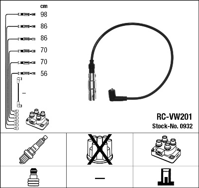 Комплект проводов зажигания   0932   NGK