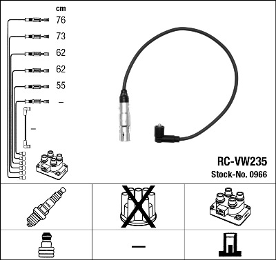 Комплект проводов зажигания   0966   NGK