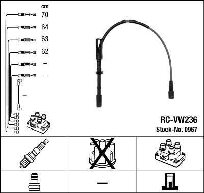 Комплект проводов зажигания   0967   NGK